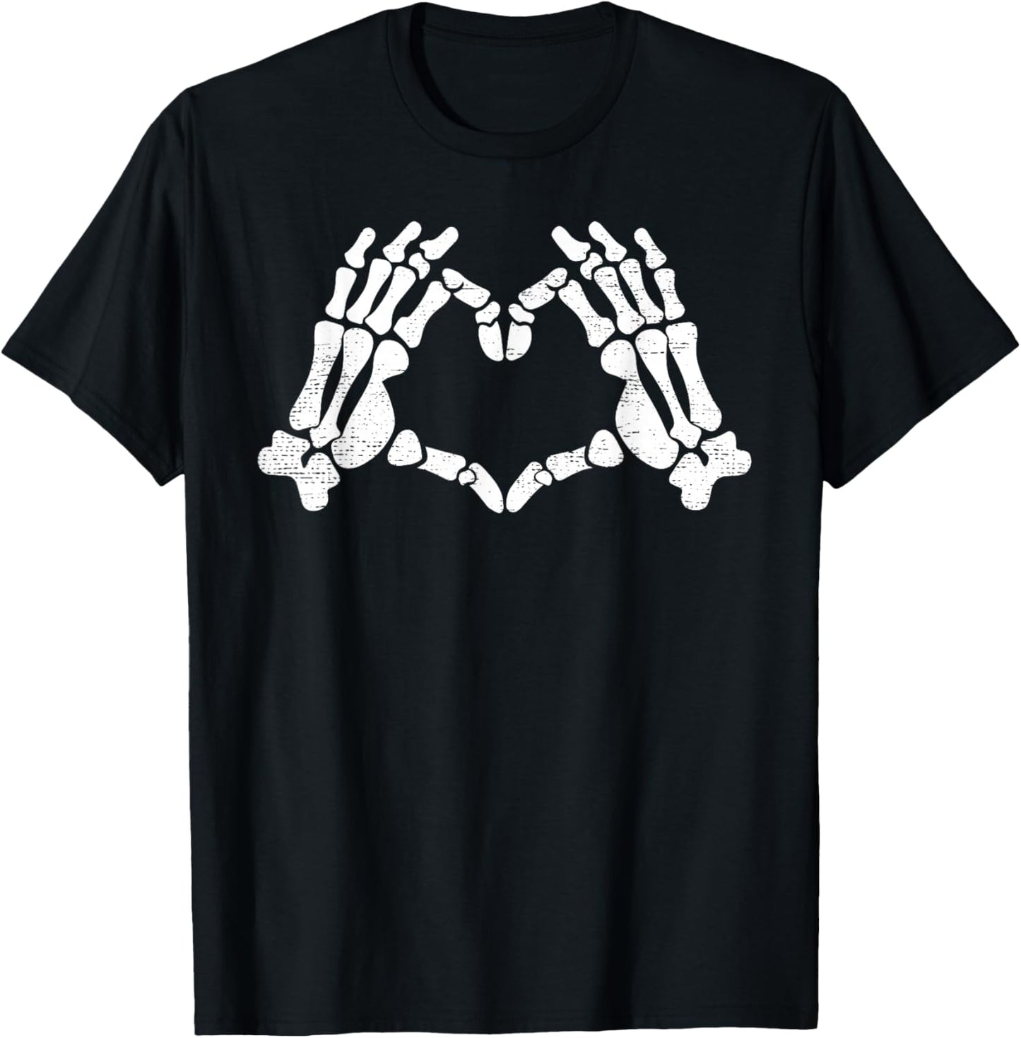 Skeleton Hands Heart Sign Retro Halloween Costume Men Women T-Shirt - T-Shirt | Black