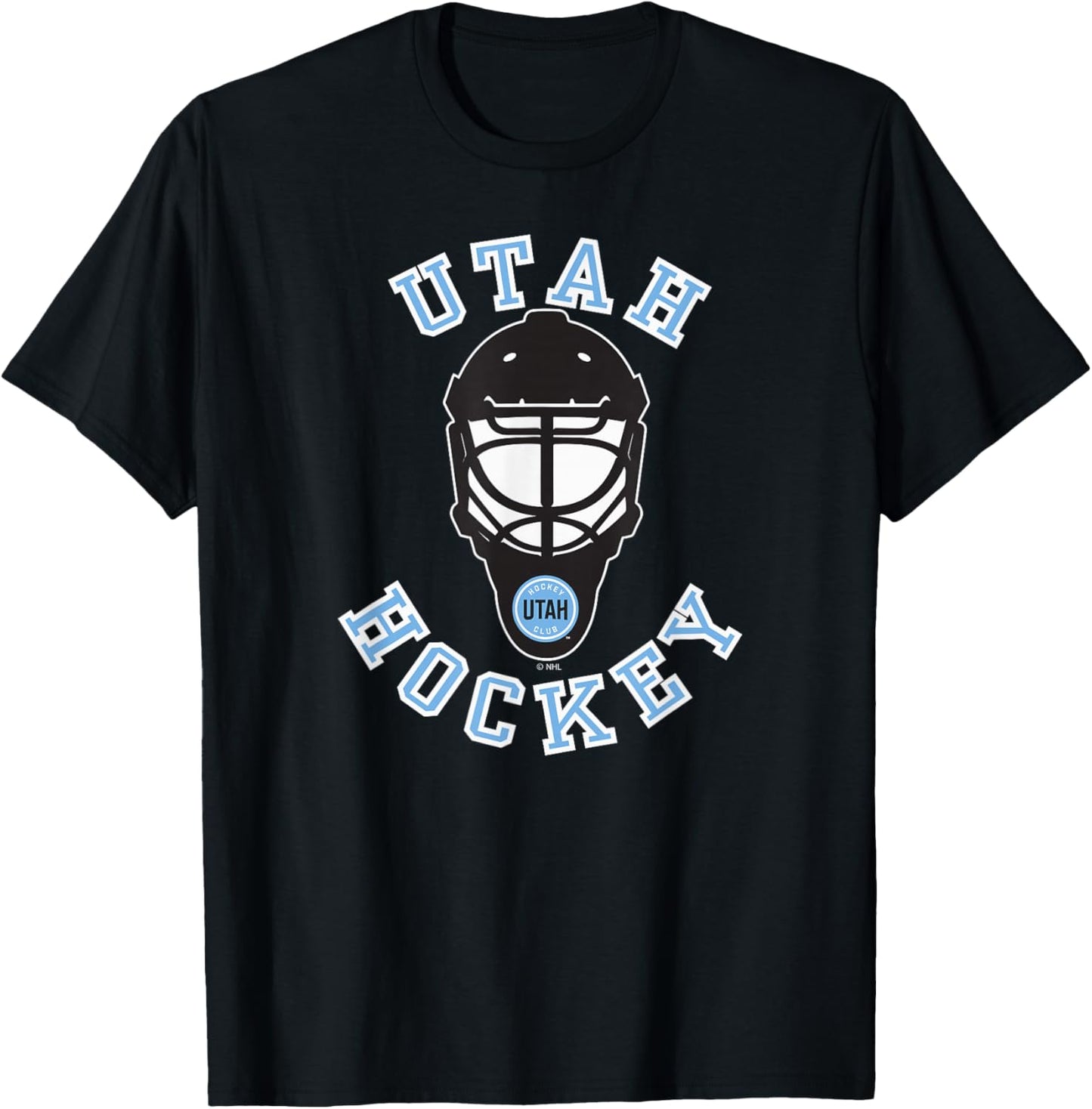 Utah Hockey Club Hockey Mask Dark Heather T-Shirt - T-Shirt | Black