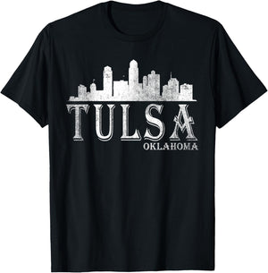 Tulsa Oklahoma OK | Skyline T-Shirt - T-Shirt | Black