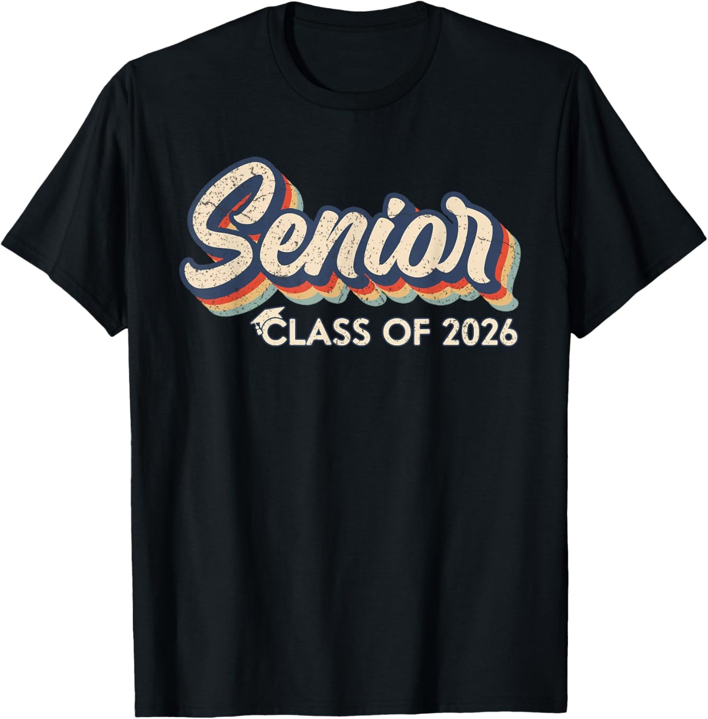 Retro Senior Class of 2026 Senior 2026 Graduate High School T-Shirt - T-Shirt | Black