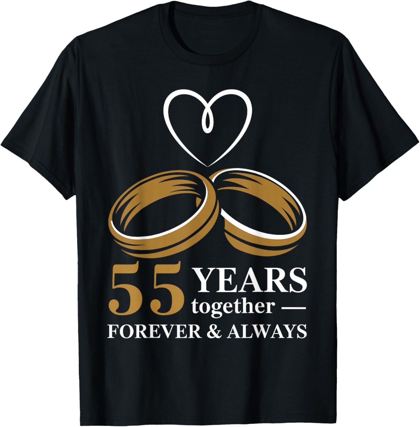 55th Wedding Anniversary Shirt for Couple - 55 Years Wedding T-Shirt - T-Shirt | Black