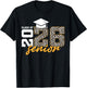 Senior 26 Class Of 2026 Leopard Graduation Women Girls T-Shirt - T-Shirt | Black