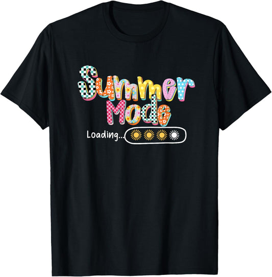 Last Day of School Teacher Countdown Summer Mode Loading T-Shirt - T-Shirt | Black