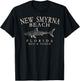 New Smyrna Beach Florida Shark Arched Antique White Letters T-Shirt - T-Shirt | Black