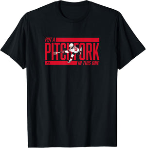 Jack Hughes - Put a Pitchfork in This One - NJ Hockey T-Shirt - T-Shirt | Black