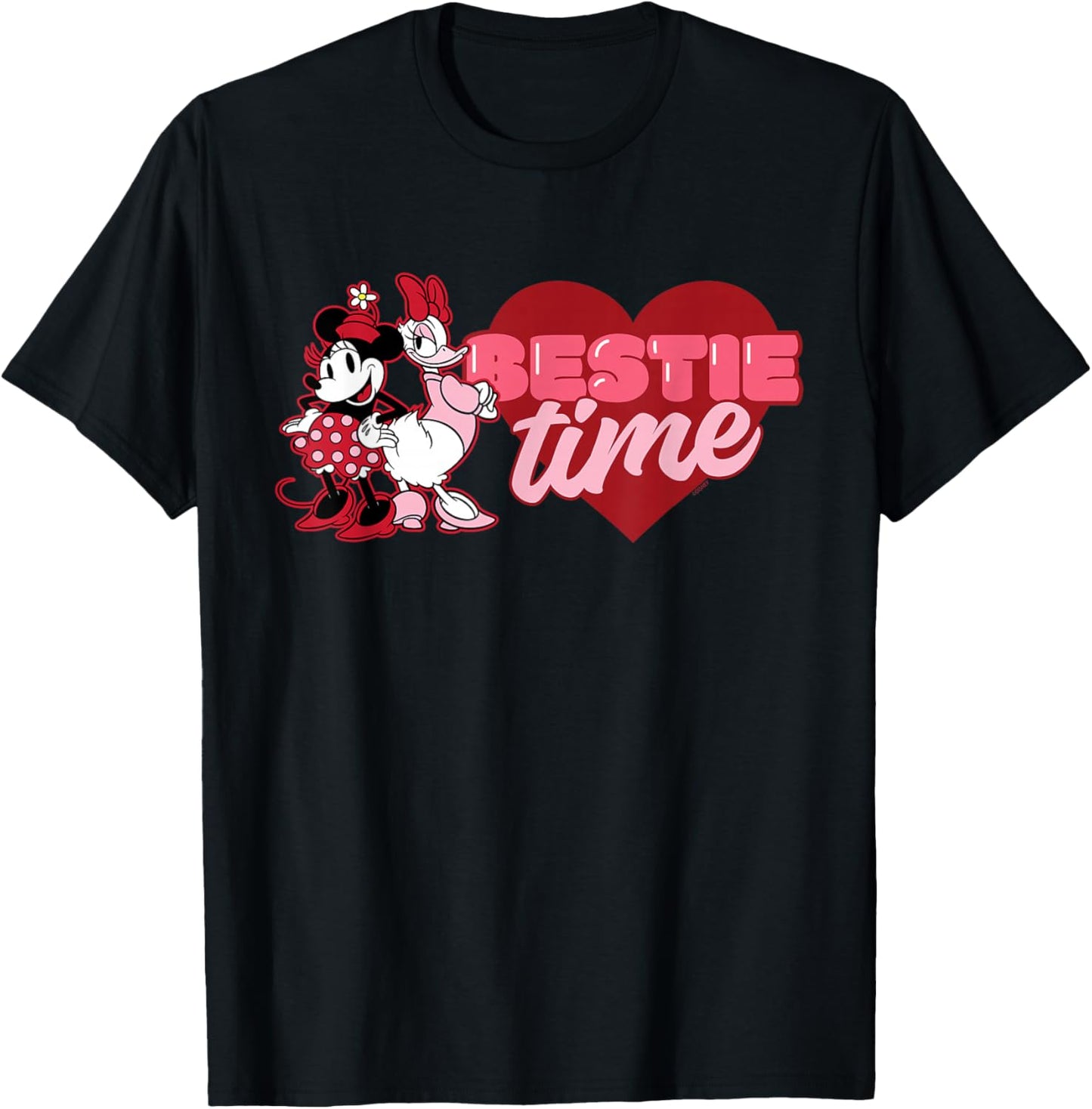 Disney Minnie & Daisy Valentine’s Day Bestie Time Matching T-Shirt - T-Shirt | Black