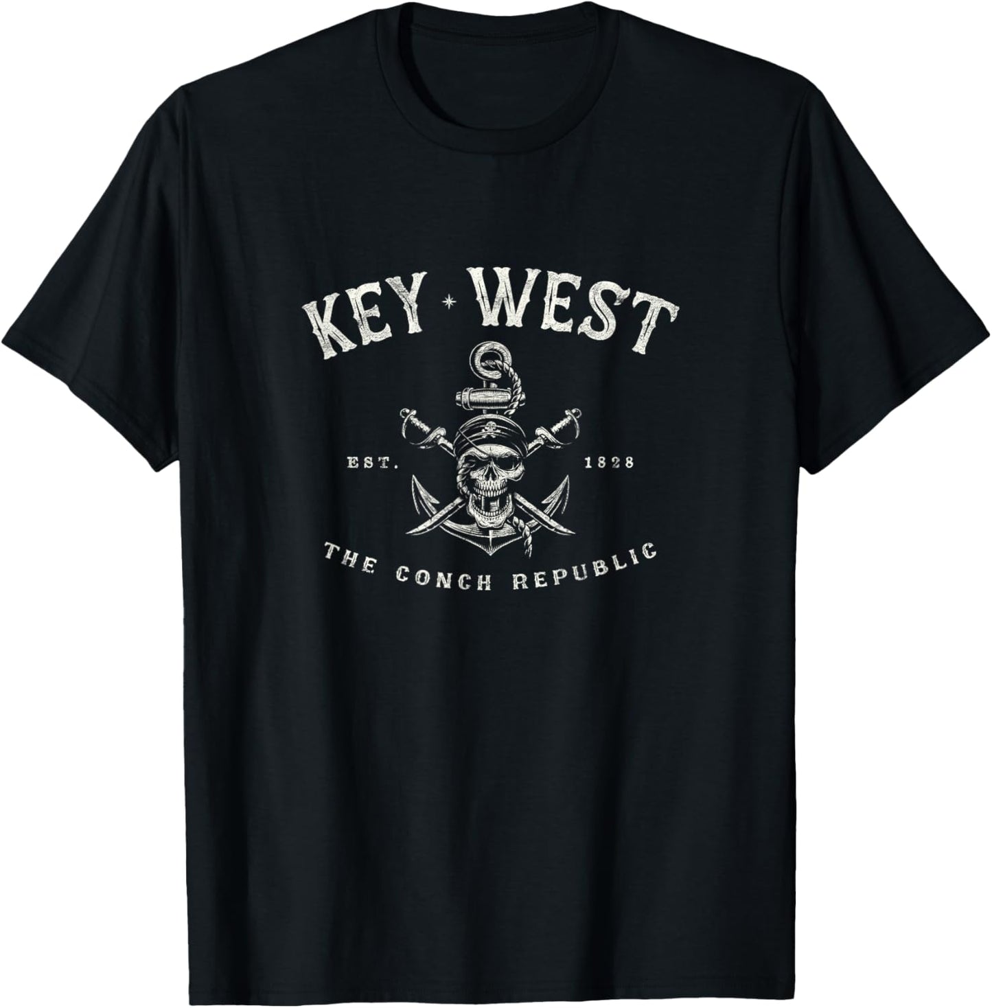 Key West FL Rebel Pirate Boating Scuba Fishing Gear T-Shirt - T-Shirt | Black