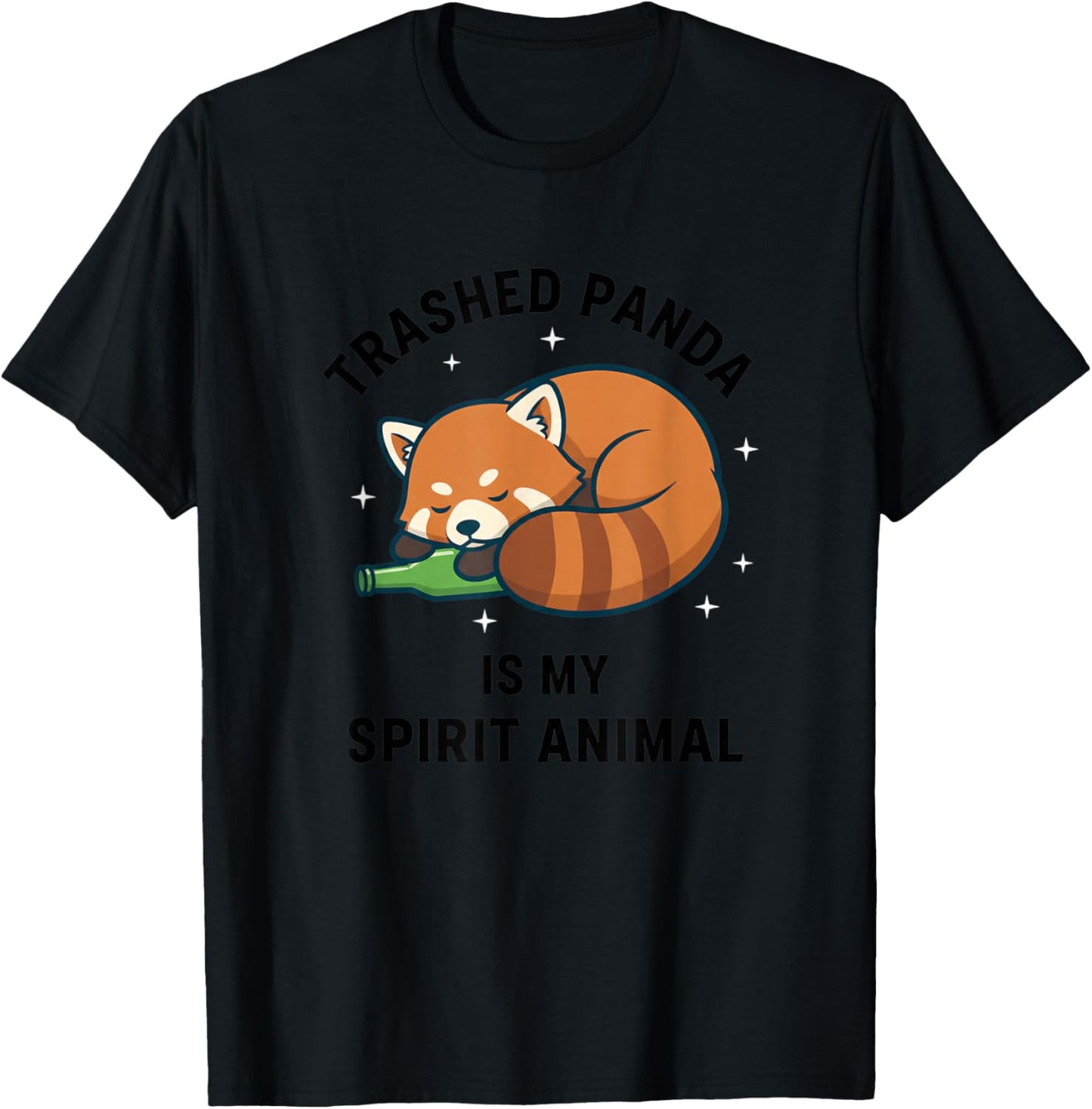 Trashed Panda is My Spirit Animal Funny Panda Red Panda T-Shirt - T-Shirt | Black