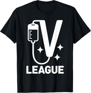 IV League Nurse Pun Minimal Hospital Night Shift Design T-Shirt - T-Shirt | Black