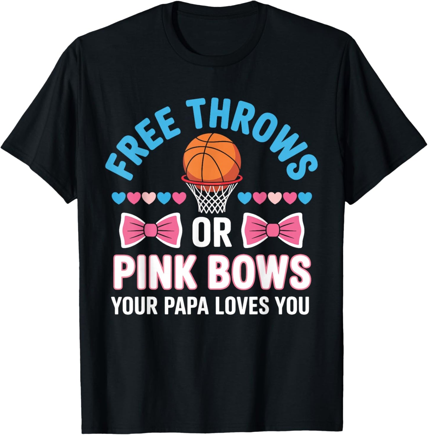 Gender Reveal Dad Baby Shower Party Basketball Daddy to Be T-Shirt - T-Shirt | Black