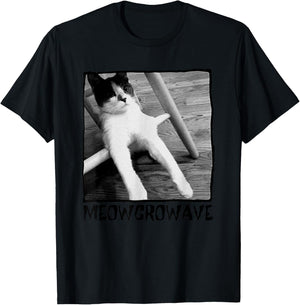 Funny Cat Meme Microwave Meowcrowave Saying T-Shirt - T-Shirt | Black