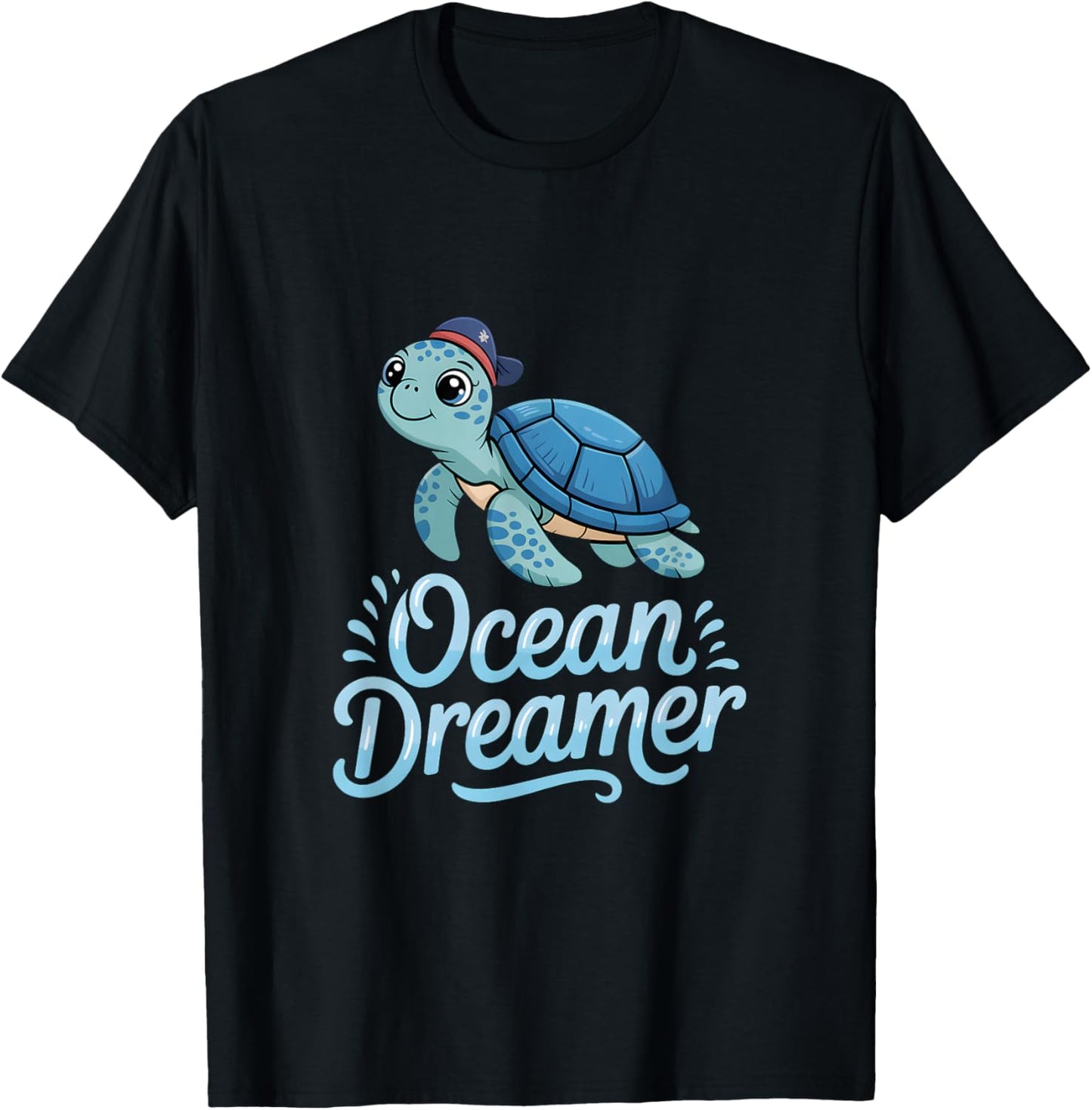 Schildkröte Ocean Dreamer Motiv Maritim T-Shirt - T-Shirt | Black