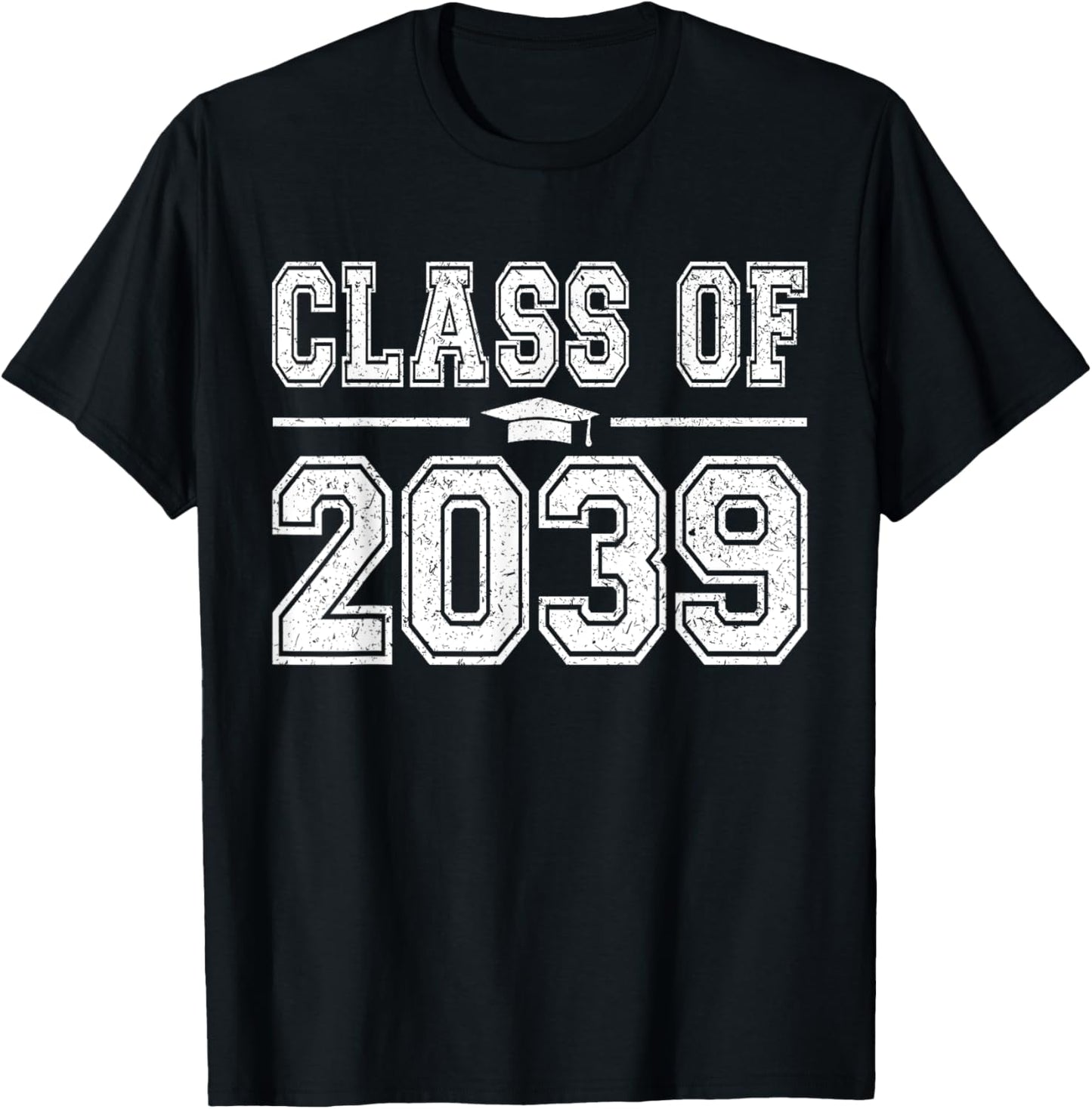 Class of 2039 Kindergarten Grow With Me Kinder Graduation T-Shirt - T-Shirt | Black