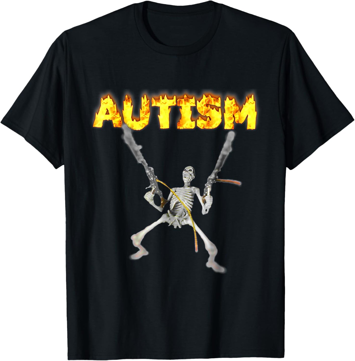 Vintage Autism Skeleton Meme Funny Men Women Kids , black, S T-Shirt - T-Shirt | Black
