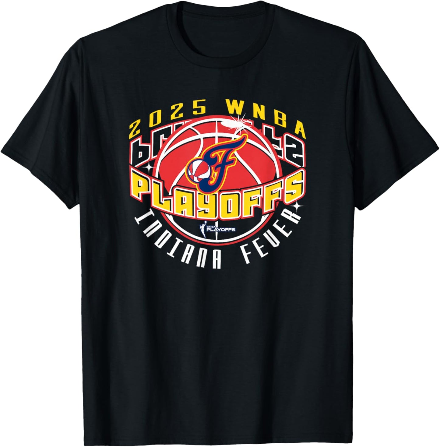 WNBA Official Indiana Fever 2025 Playoffs Award Tour T-Shirt - T-Shirt | Black