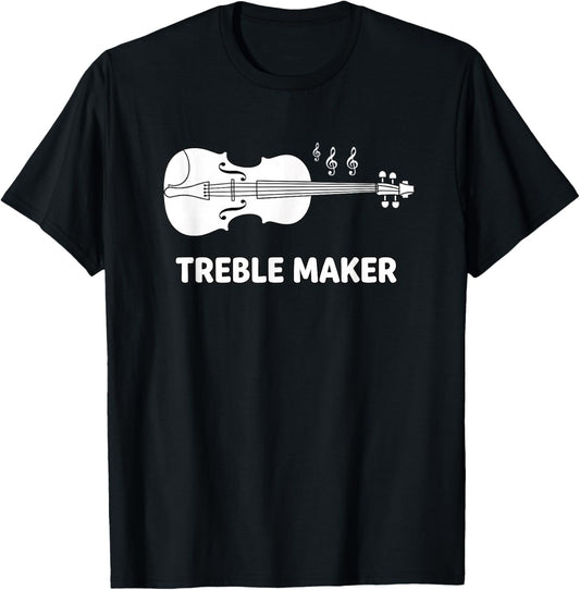 Treble Maker Violin Funny Kids Music Lover Fiddle Player T-Shirt - T-Shirt | Black
