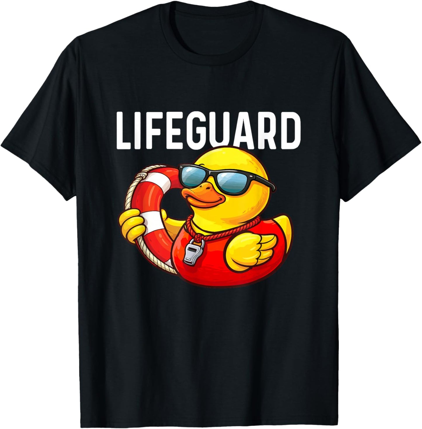 Lifeguard - Rubber Duck Lover Duckie Duckling T-Shirt - T-Shirt | Black