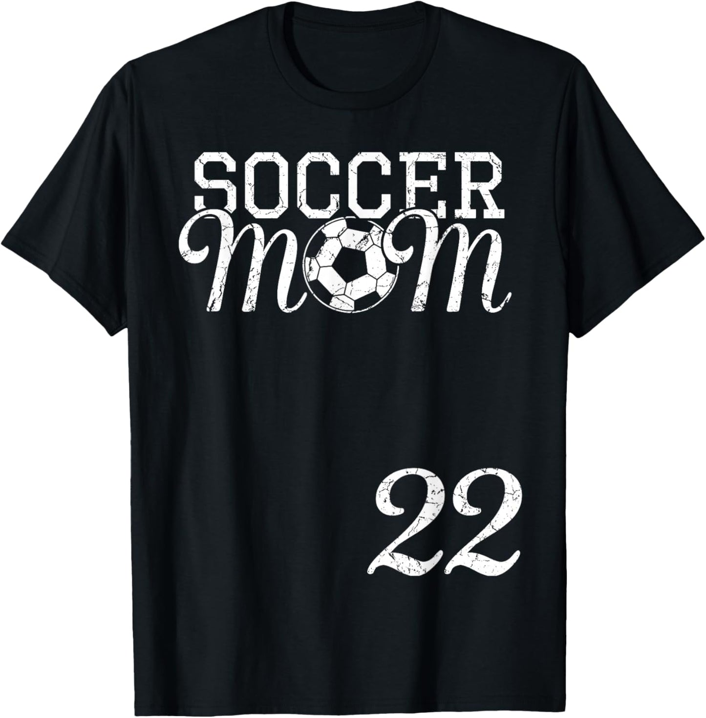 Soccer Mom Jersey Number 22 Favorite Player #22 Team T-Shirt - T-Shirt | Black