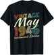 Vintage Mai 1946 Cadeau Anniversaire 80 Ans Hommes Femmes T-Shirt - T-Shirt | Black