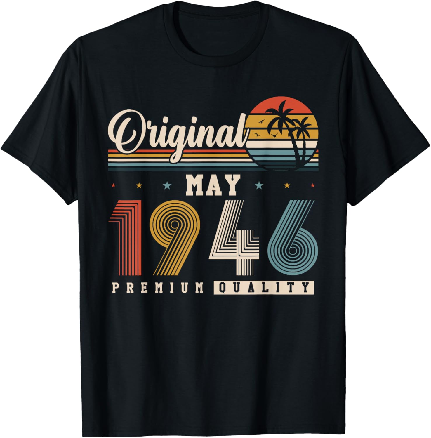 Original Mai 1946 80 Ans Anniversaire Vintage Cadeau T-Shirt - T-Shirt | Black
