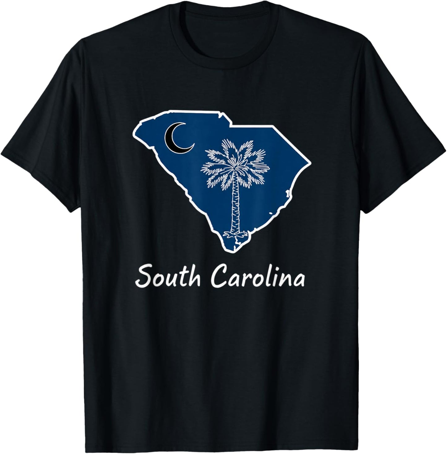 States - Palmetto Moon State Map T-Shirt - T-Shirt | Black