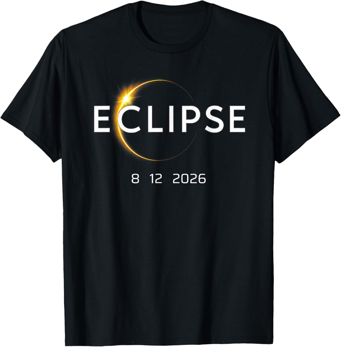 12 August 2026 Totality Eclipse of The Sun Event Europe T-Shirt - T-Shirt | Black