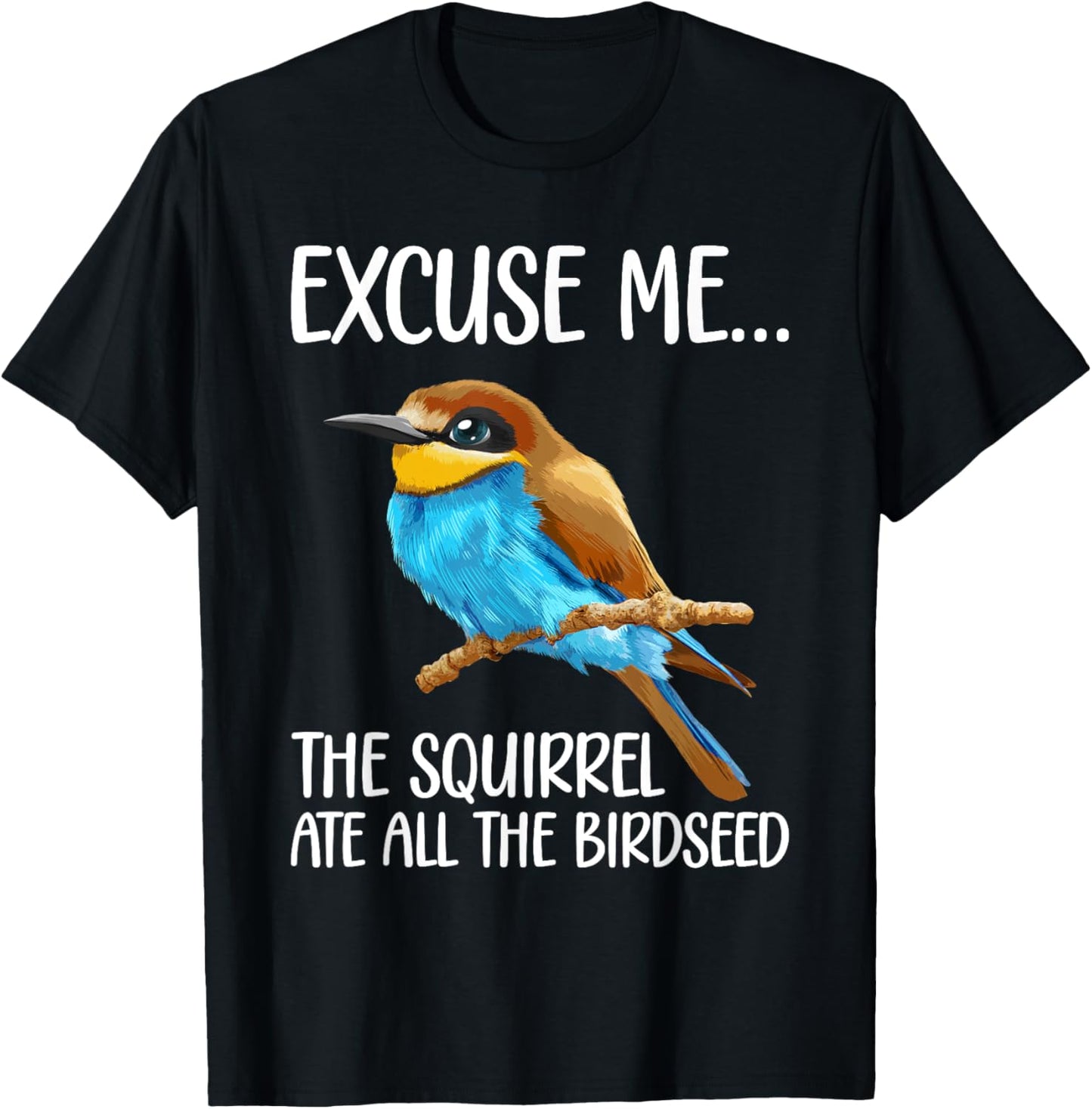 Bird Art Women Kid Bird Watching Birding Birdwatcher T-Shirt - T-Shirt | Black
