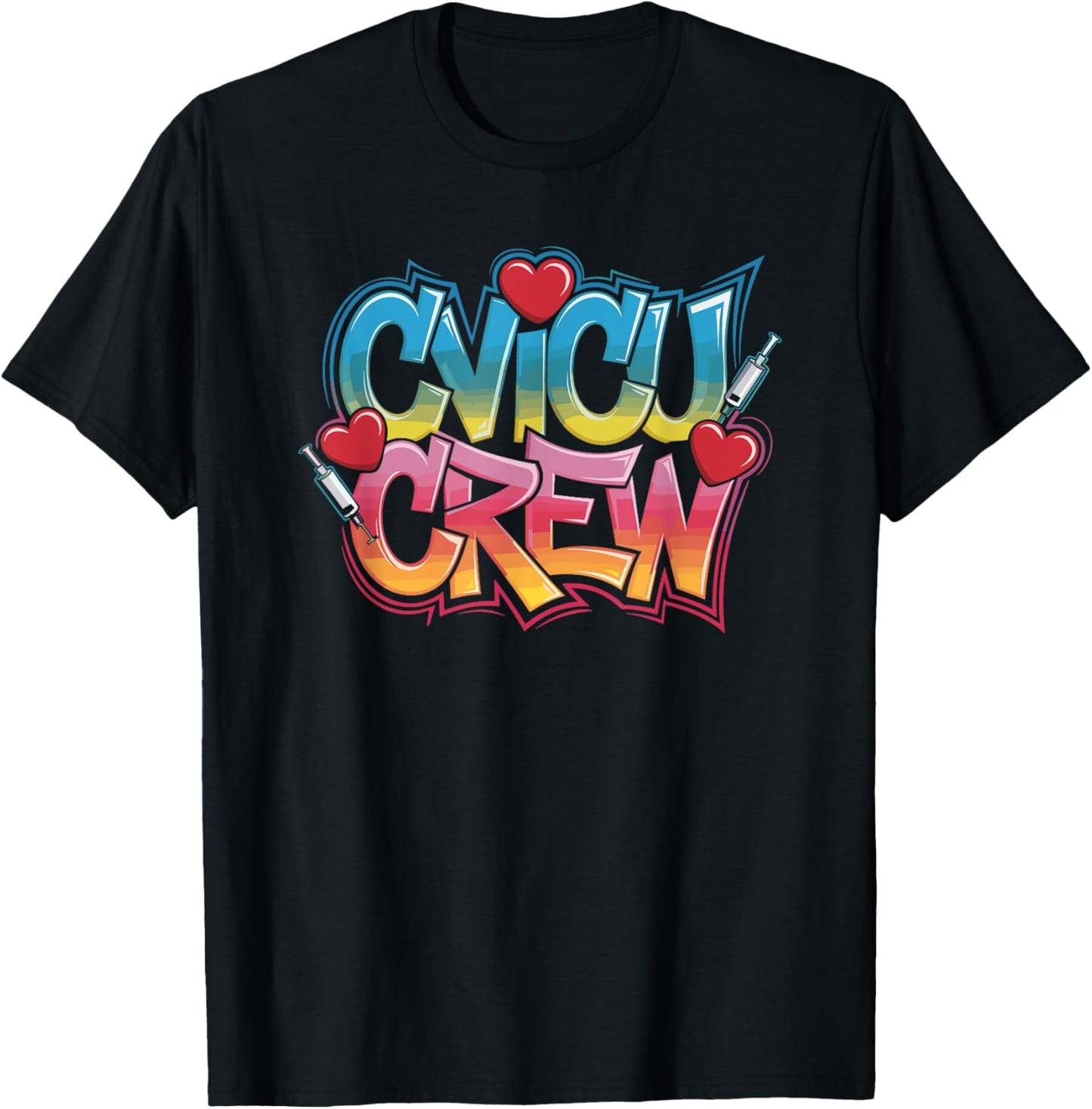 CVICU Nurse CVICU Crew, Cardiac ICU Nurse Cvicu Nursing T-Shirt - T-Shirt | Black
