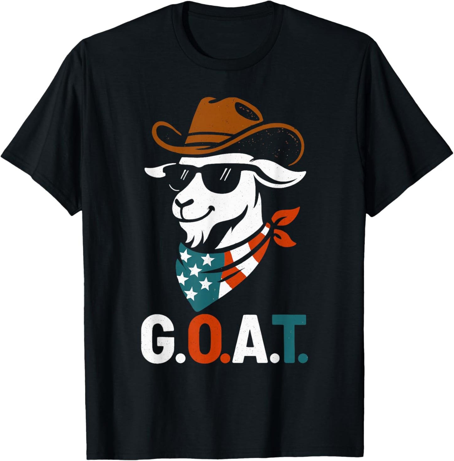 USA 'Merica Goat 4th of July Men Women Kids Funny Patriotic T-Shirt - T-Shirt | Black