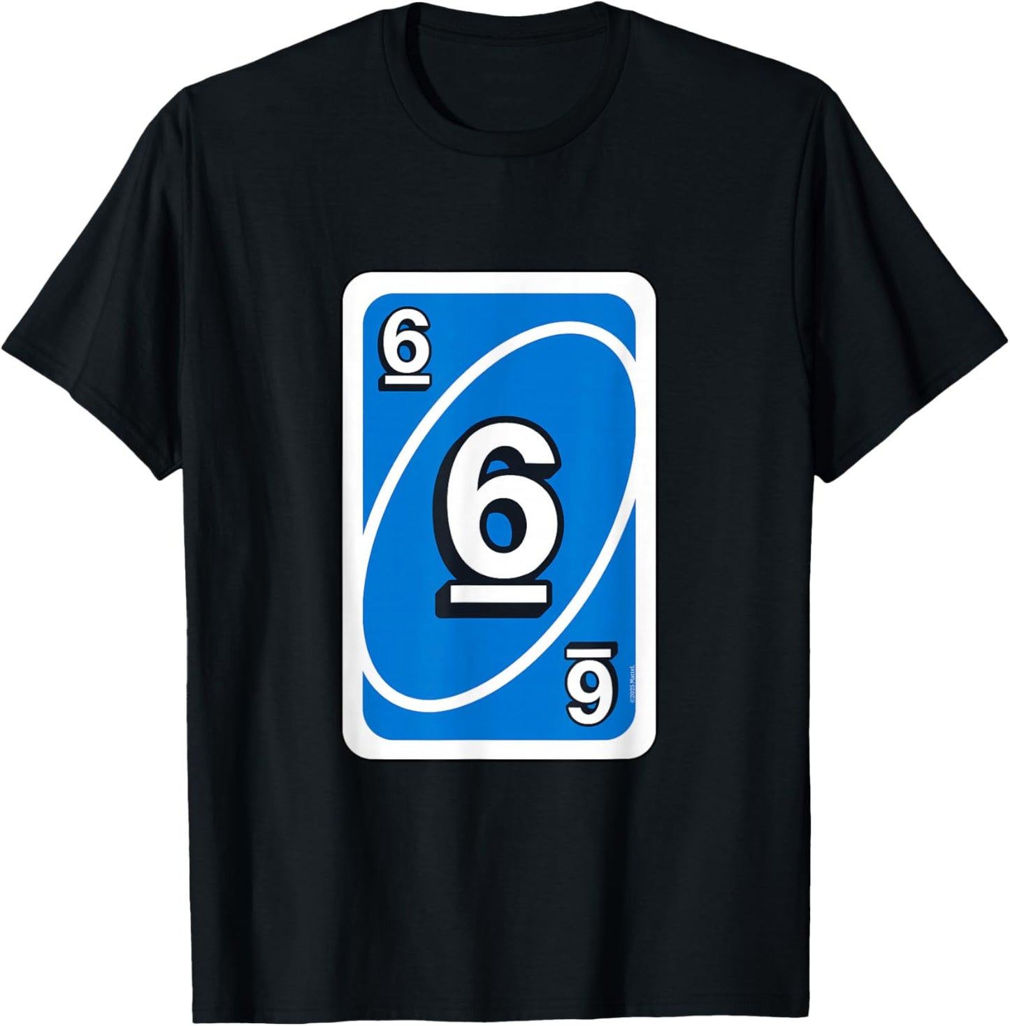 Uno Blue Halloween Card "6" T-Shirt - T-Shirt | Black