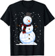 Volleyball Snowman Christmas Design For Player Boys Girls T-Shirt - T-Shirt | Black