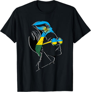 Rwanda Flag Woman Headscarf Rwandan Pride Rwandan Roots T-Shirt - T-Shirt | Black