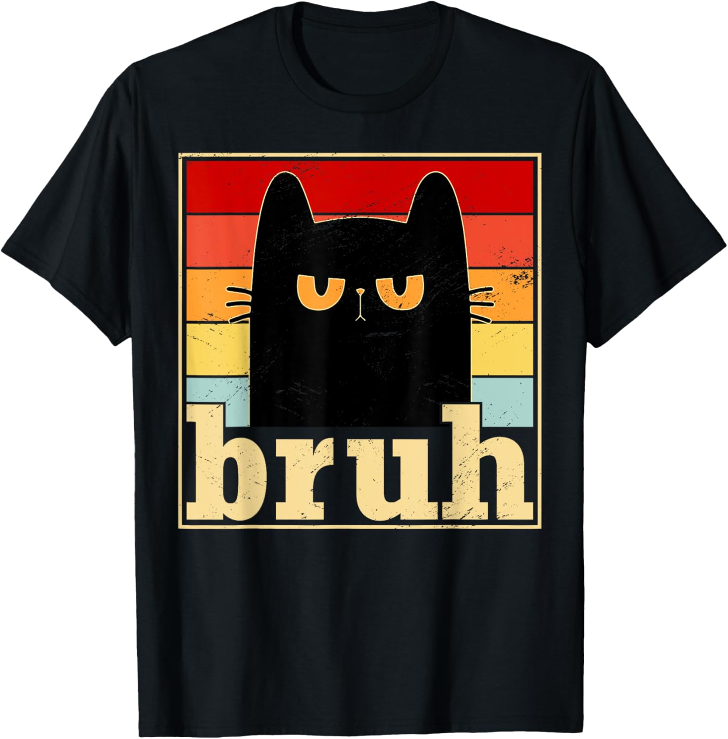 Funny Bruh Cat Meme Shirt for Teens Boys Girls Men Women T-Shirt - T-Shirt | Black