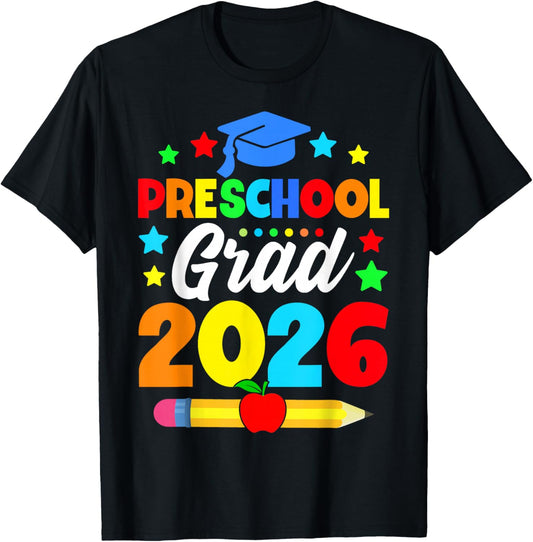 Kids Preschool Grad 2026 Preschool Graduation Girls Boys T-Shirt - T-Shirt | Black