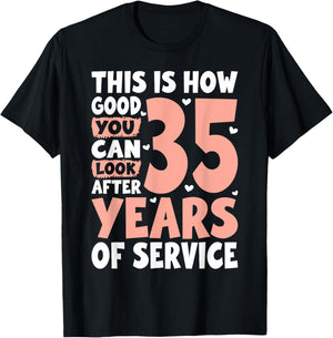 Service Anniversary 35 Years of Work Colleague T-Shirt - T-Shirt | Black