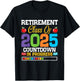Funny Teacher Retirement Class of 2025 Countdown in Progress T-Shirt - T-Shirt | Black