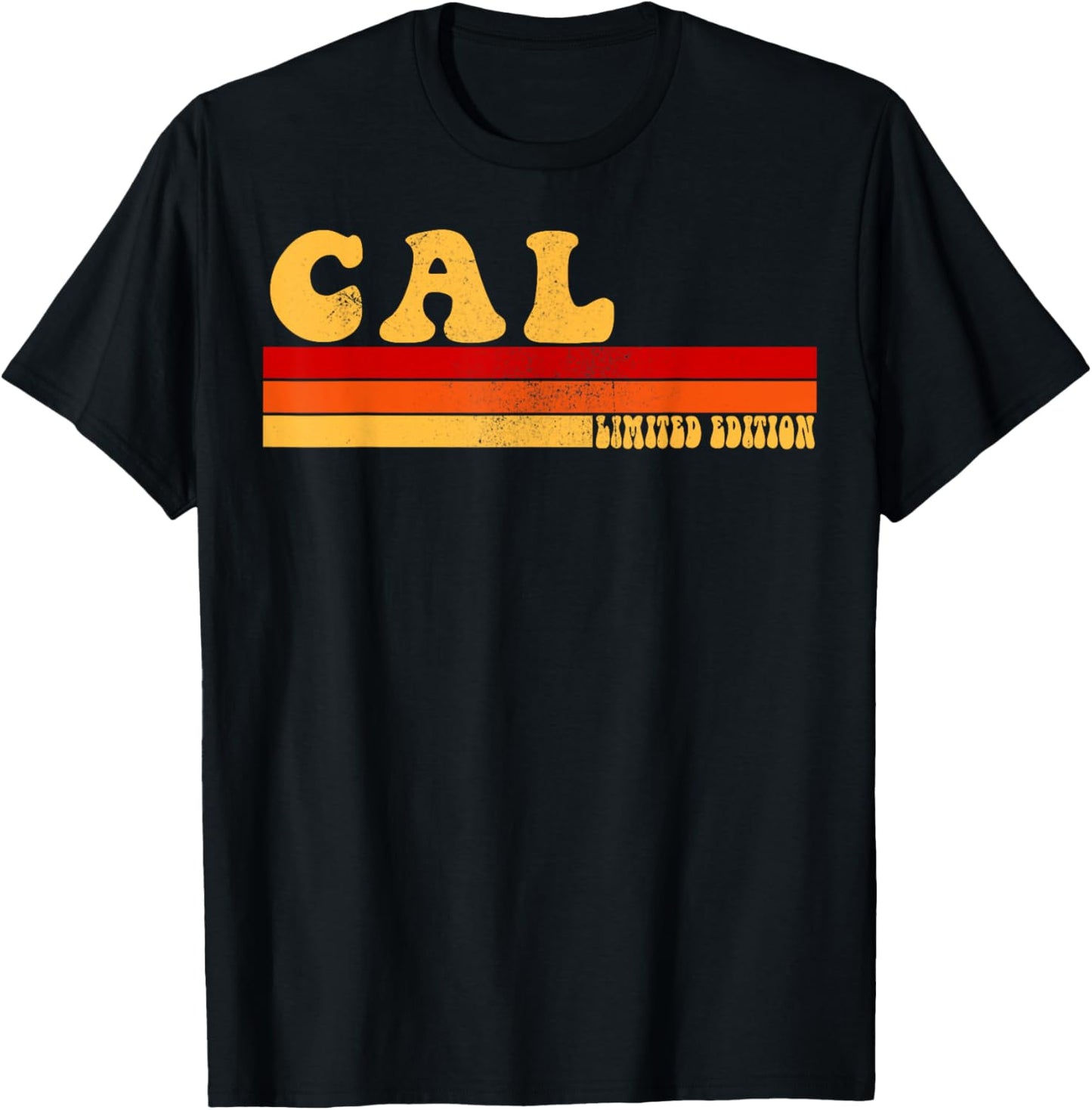 AmaStyle Co. CAL Name Personalized Idea Men Retro Vintage CAL , Small, Black T-Shirt - T-Shirt | Black