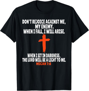 Micah 7:8 Bible Verses Scripture T-Shirt - T-Shirt | Black