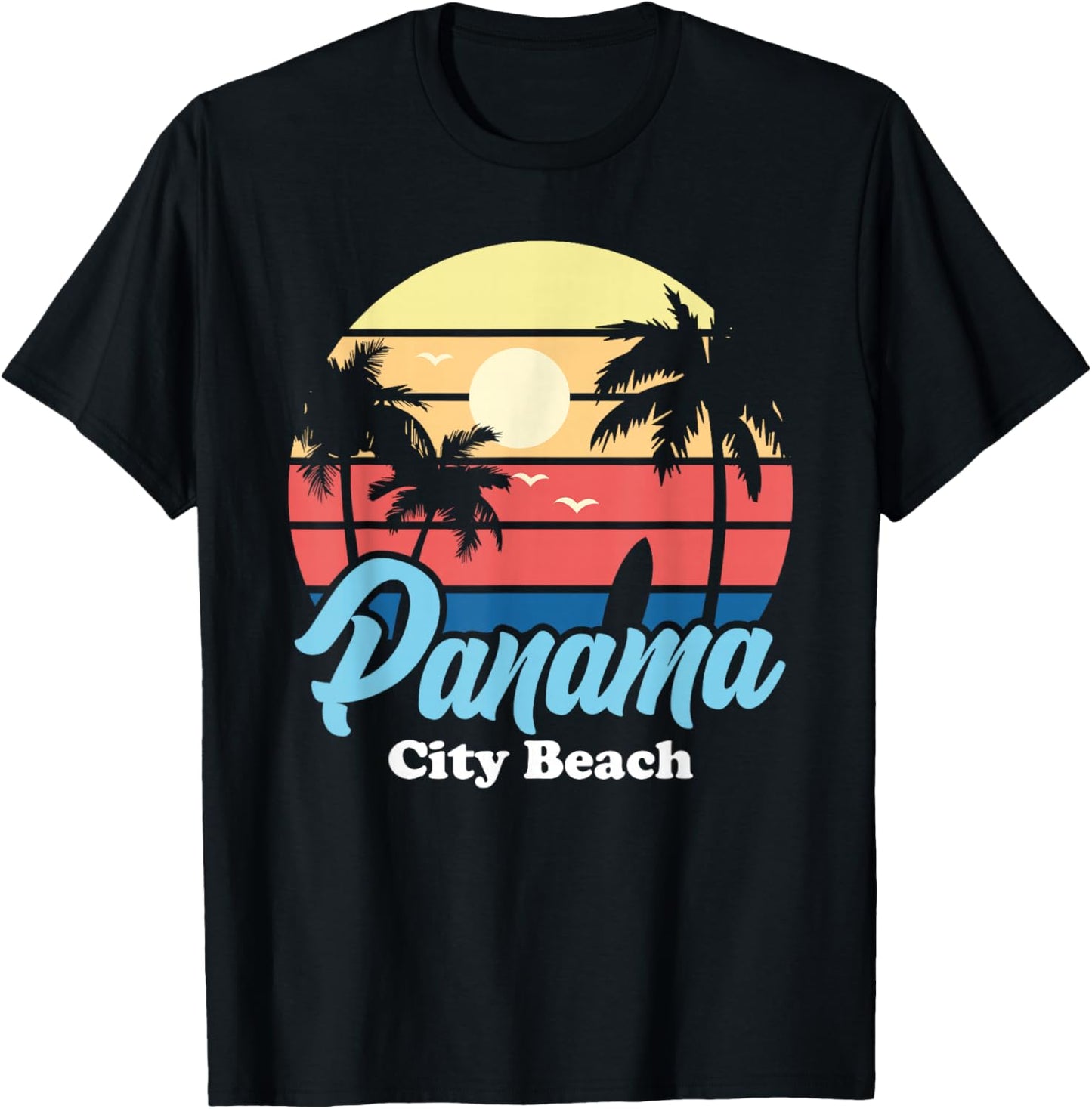 Panama City Beach Surfer Surfing Souvenir Retro T-Shirt - T-Shirt | Black