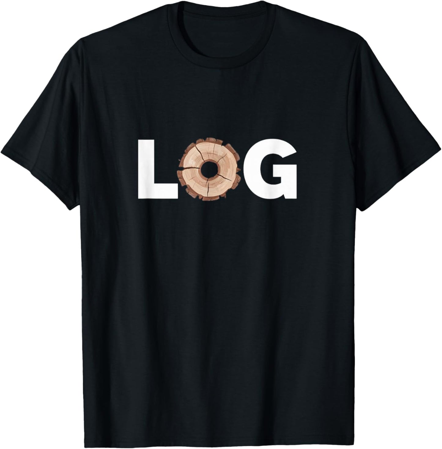 Funny Log Stump Art Tree T-Shirt - T-Shirt | Black