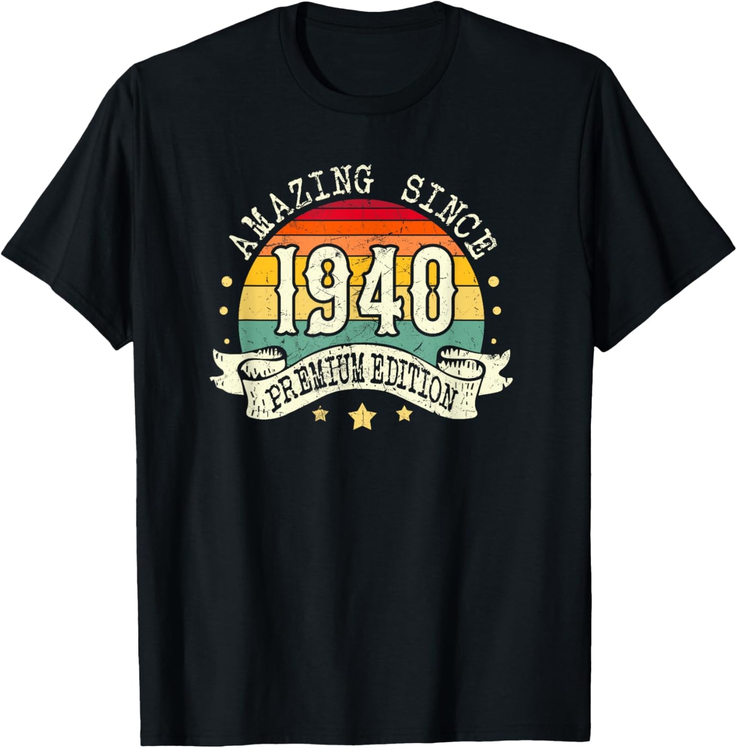 1940 Birthday Amazing Premium Edition Born In 1940 Birthday T-Shirt - T-Shirt | Black