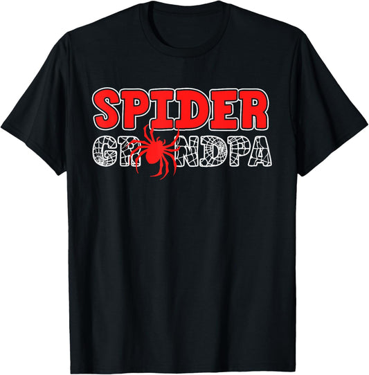 Spider Grandpa Spidey Birthday Christmas Matching Family T-Shirt - T-Shirt | Black