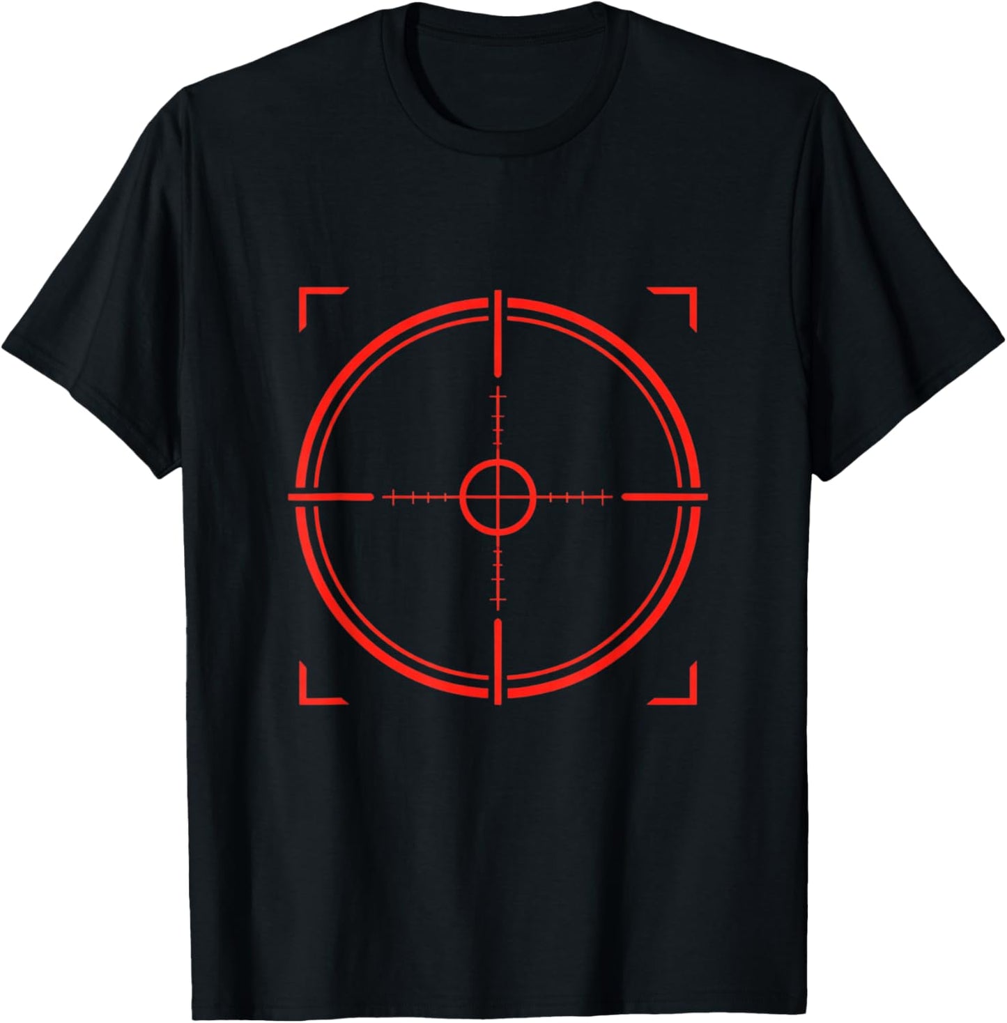 Red Tactical Target Crosshair T-Shirt - T-Shirt | Black