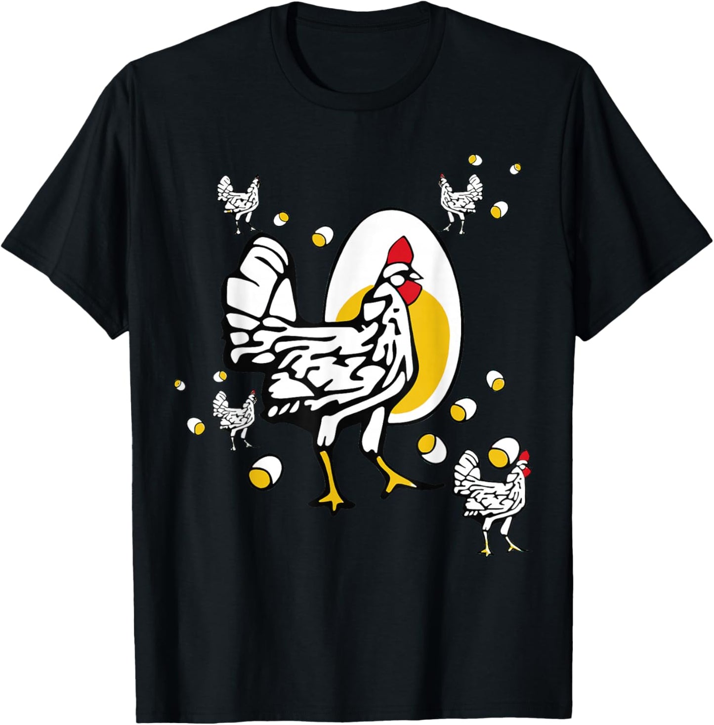 Vintage Roseanne Chicken - Funny Roseanne Rooster and Egg T-Shirt - T-Shirt | Black