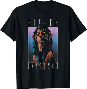 Disney Villains Killer Instinct Scar Retro Distressed Poster T-Shirt - T-Shirt | Black