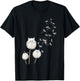 Women's just Breathe Fuzzy cat & Dandelion Cozy T-Shirt - T-Shirt | Black