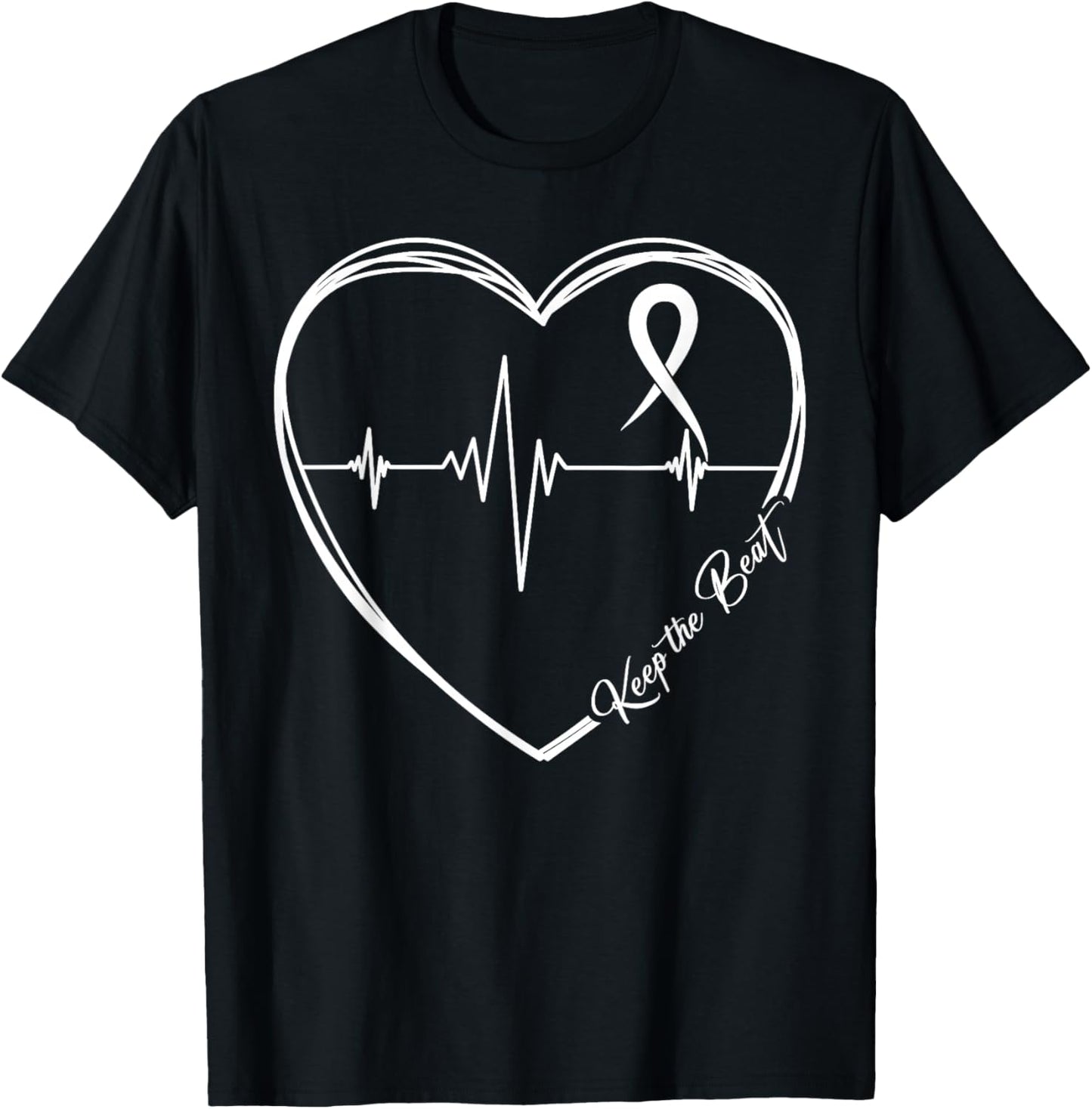 Heart Health Heart Disease Awareness Heartbeat CHD Wear Red T-Shirt - T-Shirt | Black