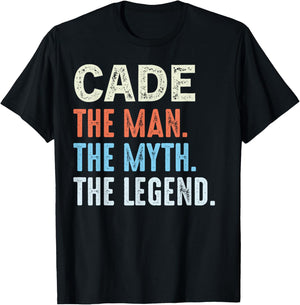 CADE The Legend Name Personalized Cute Idea Men Vintage CADE T-Shirt - T-Shirt | Black