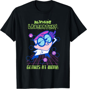 Dexter's Laboratory Genius at Work Retro Modern Cartoon T-Shirt - T-Shirt | Black