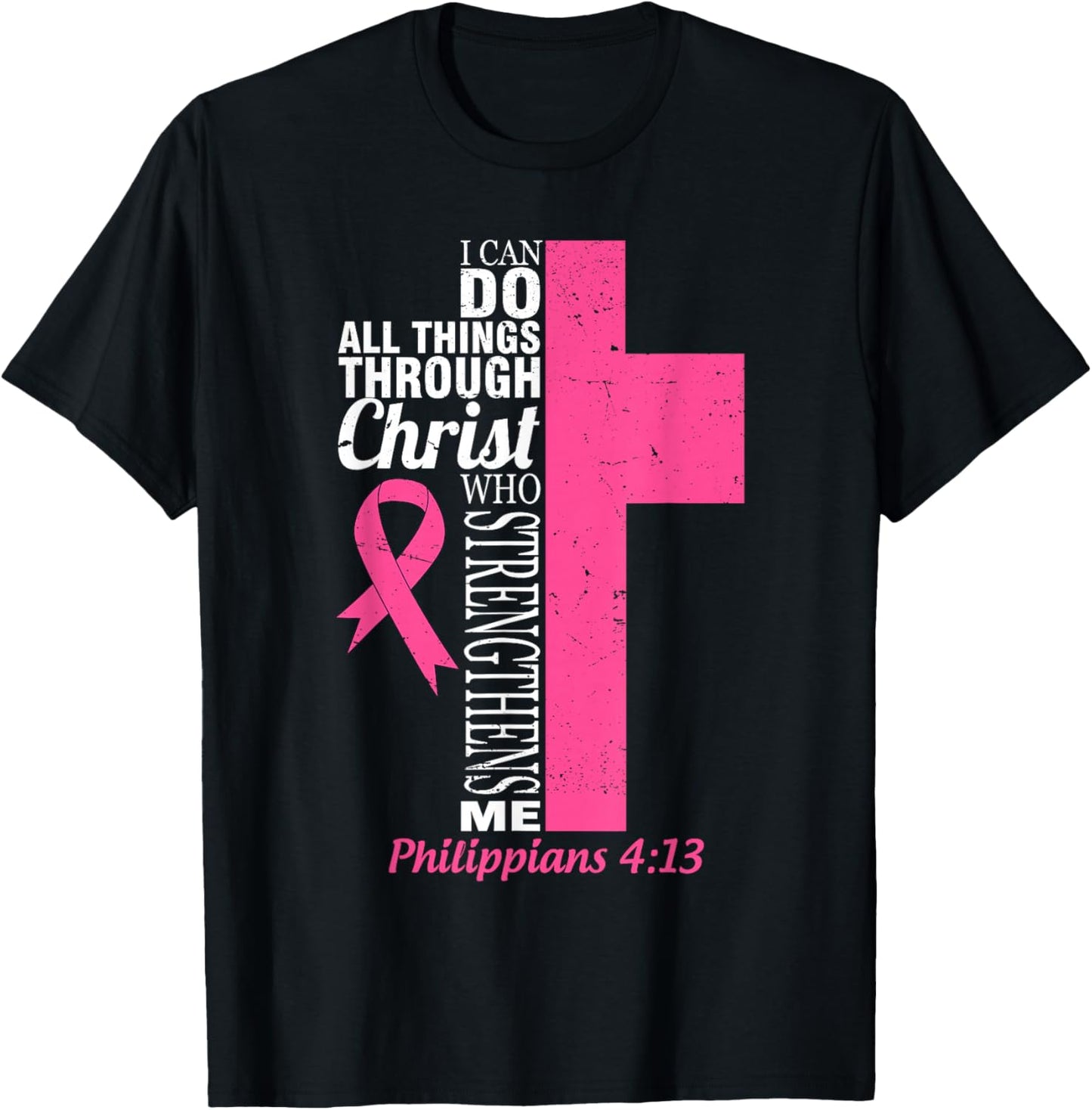 Breast Cancer Awareness Month Warriors Survivors Christians T-Shirt - T-Shirt | Black